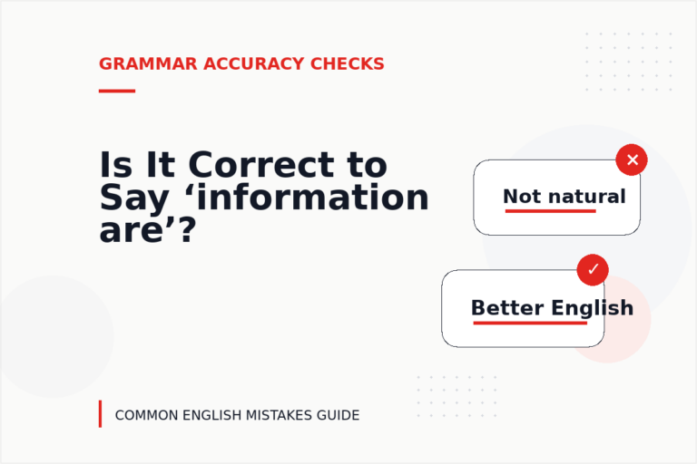 Is It Correct to Say ‘information are’?