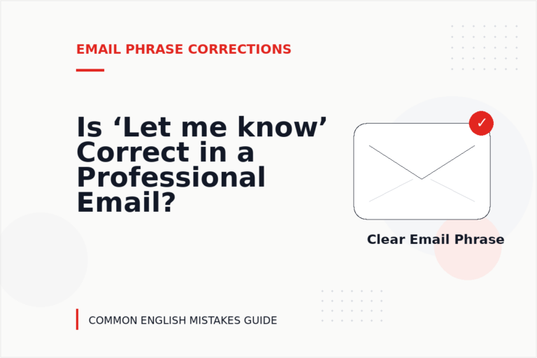 Is ‘Let me know’ Correct in a Professional Email?