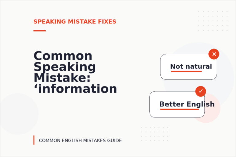 Common Speaking Mistake: ‘information are’ Explained