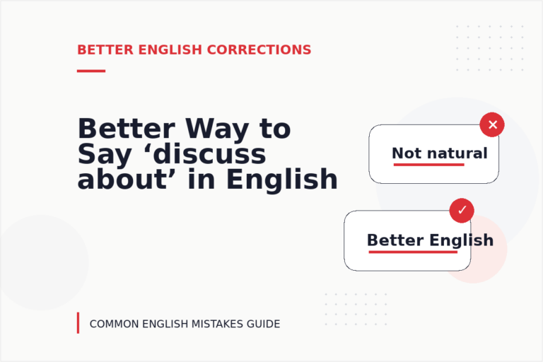 Better Way to Say ‘discuss about’ in English