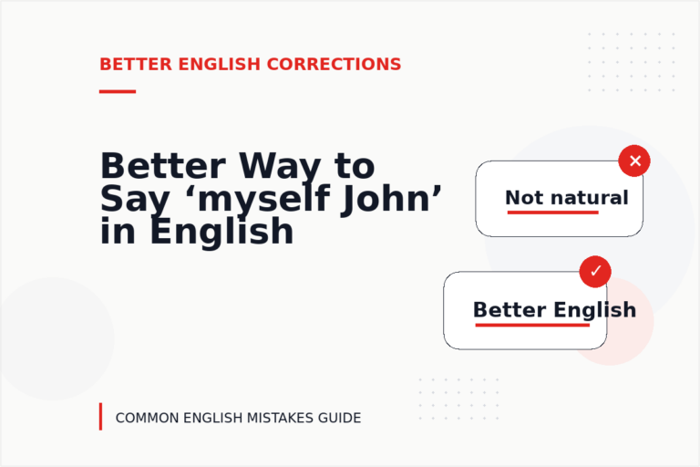 Better Way to Say ‘myself John’ in English Better Way to Say ‘myself John’ in English