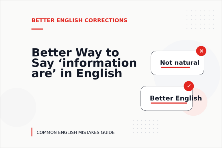 Better Way to Say ‘information are’ in English Better Way to Say ‘information are’ in English
